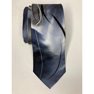 Garcia Abstract Pattern Silk Tie Gray & Black Mens